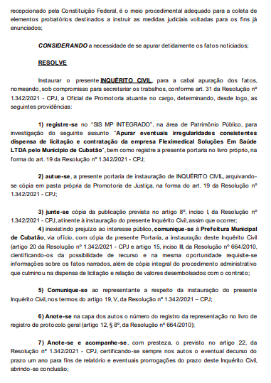 Portaria Do MP-SP Que Instaurou Inquérito Contra Organizadores de